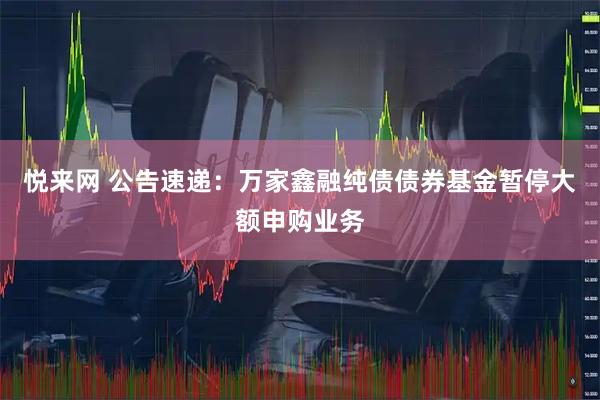 悦来网 公告速递：万家鑫融纯债债券基金暂停大额申购业务