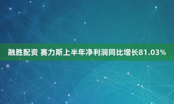 融胜配资 赛力斯上半年净利润同比增长81.03%